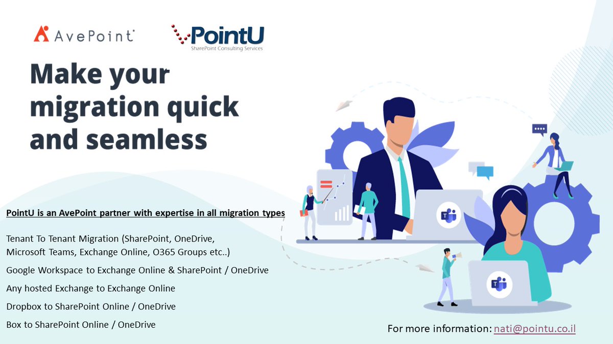 NatiPapirovitch's tweet photo. if you need to migration from any Cloud to Office 365 - we can help you with that ๐
@AvePoint @ArmandsSmits @buckleyplanet @meetdux
#FlyMigration https://t.co/gcTXNeG6Ke
