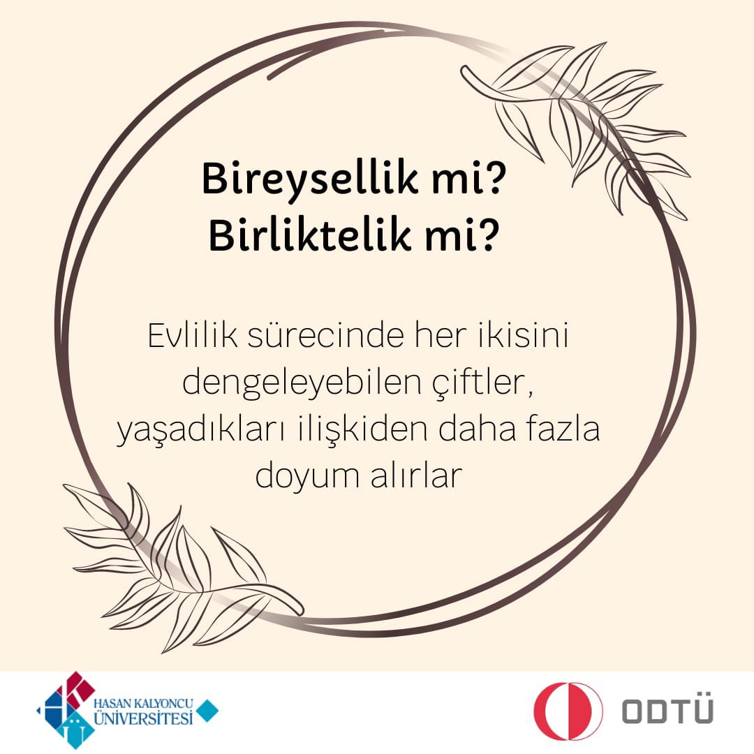 Bireysellik mi?
Birliktelik mi? 

Evlilik sürecinde her ikisini dengeleyebilen çiftler, yaşadıkları ilişkiden daha fazla doyum alırlar.