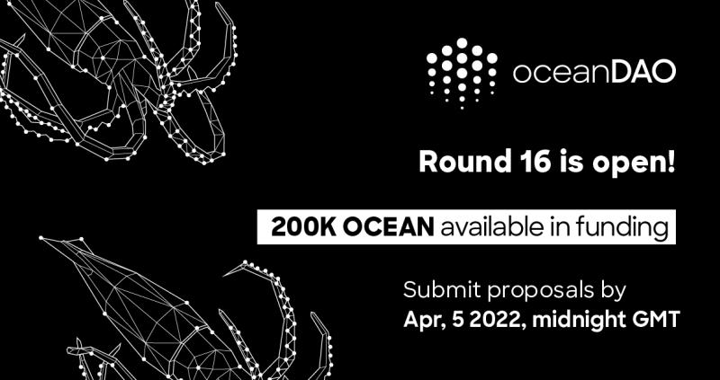 WeDataNation's tweet photo. OceanDAO Runde 16 is live 🙌
200.000 $USD available 💸
A lovely translation for the german Ocean-community:
https://t.co/4C9VgMhm59
#OceanProtocol #DAOs #sovereignty #wedata https://t.co/RofMX51rjj