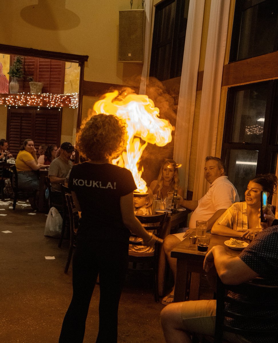 We don't wait for the weekend to turn it up 🔥 #saganaki #orlandofoodie #orlandoeats #idrive #opa #flamingcheese