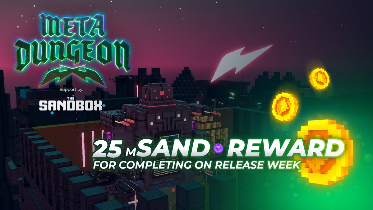 The Sandbox (@thesandboxgame) on Twitter photo We got a little reward for you all who completed all quests on Meta Dungeon by <a href="/RTFKTstudios/">RTFKT</a> in its first week of release! 💸25 mSAND (on <a href="/0xPolygon/">Polygon</a>) has been dropped to your wallets! We got a little reward for you all who completed all quests on Meta Dungeon by <a href="/RTFKTstudios/">RTFKT</a> in its first week of release! 💸25 mSAND (on <a href="/0xPolygon/">Polygon</a>) has been dropped to your wallets!