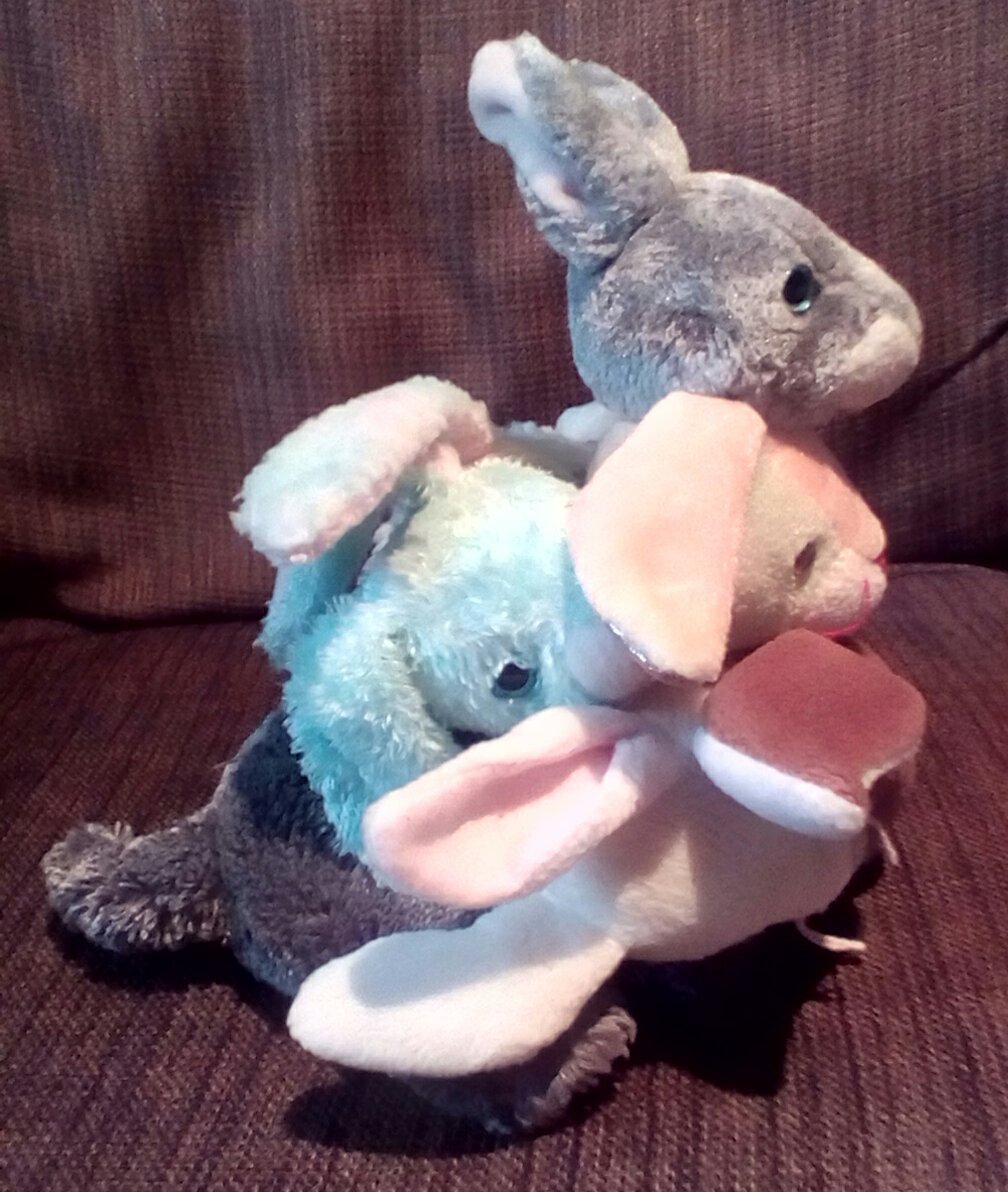 #easterbunny #eldritchabomination #easter #cryptid #plush by #catschimericalcreations #plushmaker #upcycledplush #alteredplush #frankenplush #modifiedplush #customplush #frankensteinplush #frankenbeanies #sidtoystory #mixandmatchmonster #tybeaniebabies