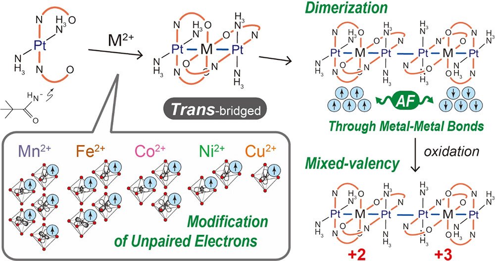 bhkenlo's tweet photo. Dimerization of Paramagnetic Trinuclear Complexes by Coordination Geometry Changes Showing Mixed Valency and Significant Antiferromagnetic Coupling through −Pt···Pt– Bonds https://t.co/TVS38UdAck Kakamori and Uemura @InorgChem #platinum #trinuclear #paramagnetic #mixed_valence https://t.co/hzAlRds0Lk