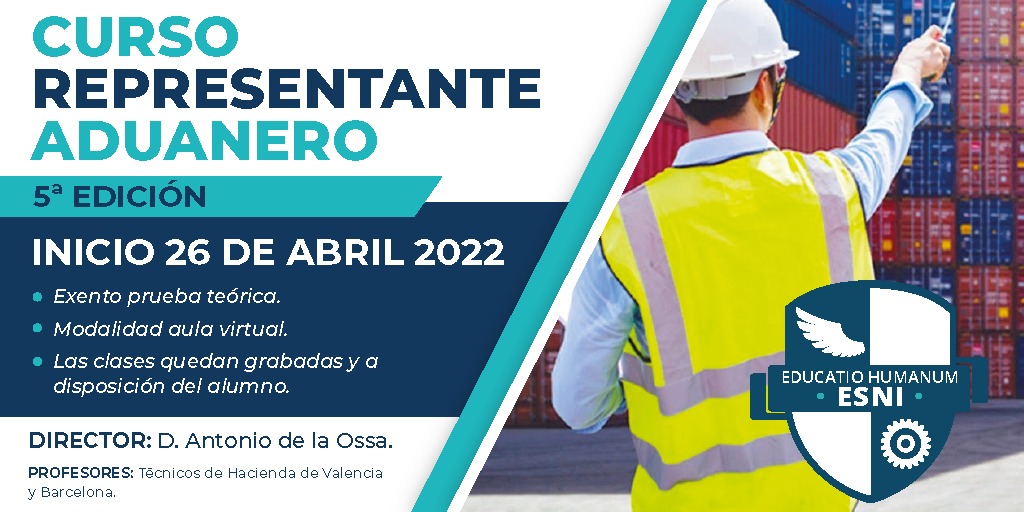 ESNIMaster's tweet photo. Representante Aduanero.
Prepárate para la convocatoria que se publicará en los próximos meses.
Modalidad presencial en Valencia y Virtual para el resto de España.
Inicio 26 abril. Clases martes y jueves de 16.30 a 20.30 horas.
Inscripciones en info@ispaf.institute. https://t.co/czWjAtrzuN