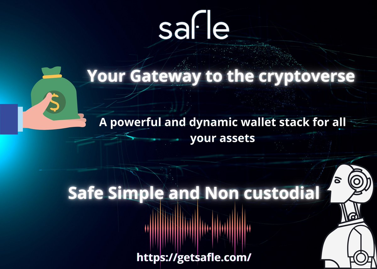1/ <a href="/GetSafle/">Safle</a> 💥is a decentralised blockchain identity wallet that enables secure private key management &amp; seamless experience for #dapps, #DeFi &amp; #NFTs🚀

You can safely buy, sell or store your crypto currencies and access them from anywhere !🔥

#DeFi  $SAFLE