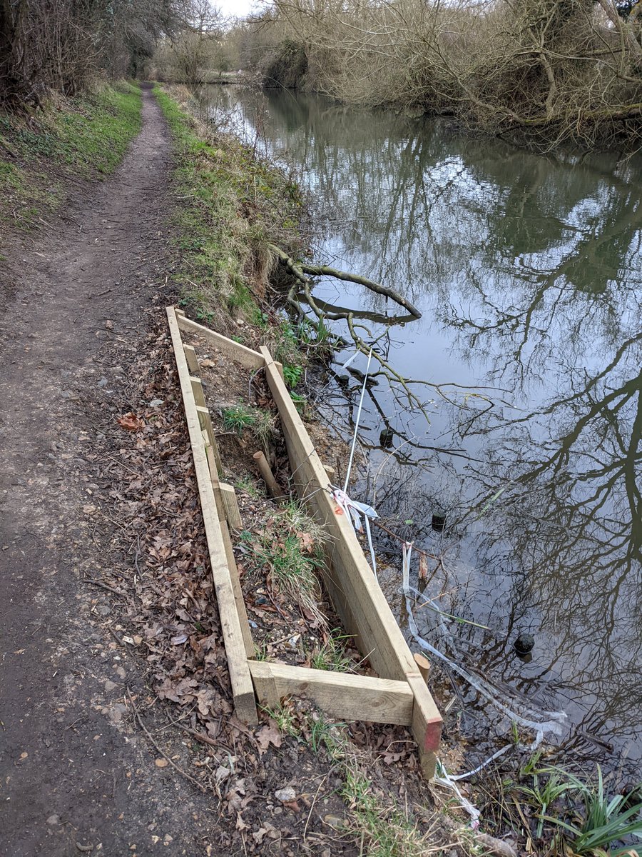 Many thanks to the <a href="/CanalRiverTrust/">Canal & River Trust</a> for working on river bank reconstruction along the Stort towpath just south of bridge 28 – before and after pics.