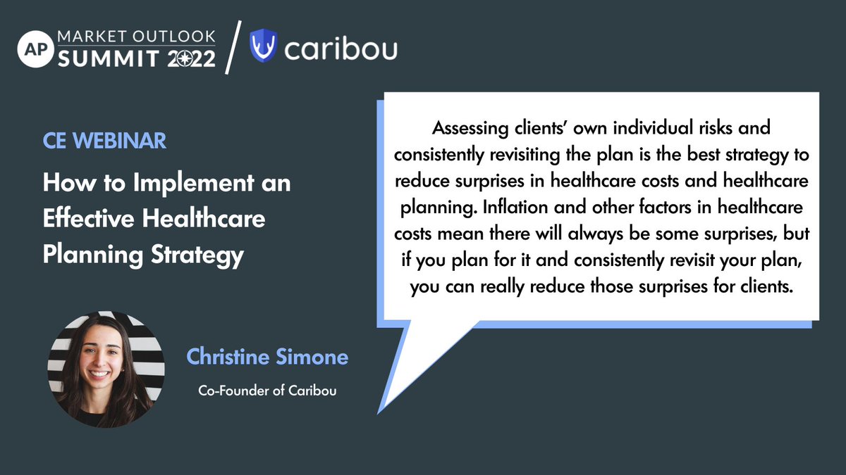 caribou_wealth's tweet photo. Christine's answer to the audience question, 
"How can one prepare for the large, sudden increases in insurance premiums? For example, a case study showed there was a 70% increase in premiums for long-term care insurance."

@chris_simone #fintwit https://t.co/S3UZFnjkyJ