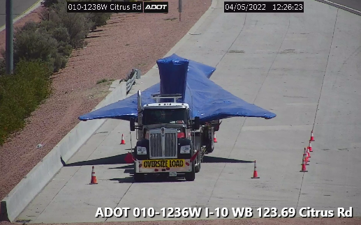 ArizonaDOT's tweet photo. NOW: We spotted this off the I-10 at Citrus. What do you think it is? #aztraffic #phxtraffic https://t.co/6Vq6pYHDMh