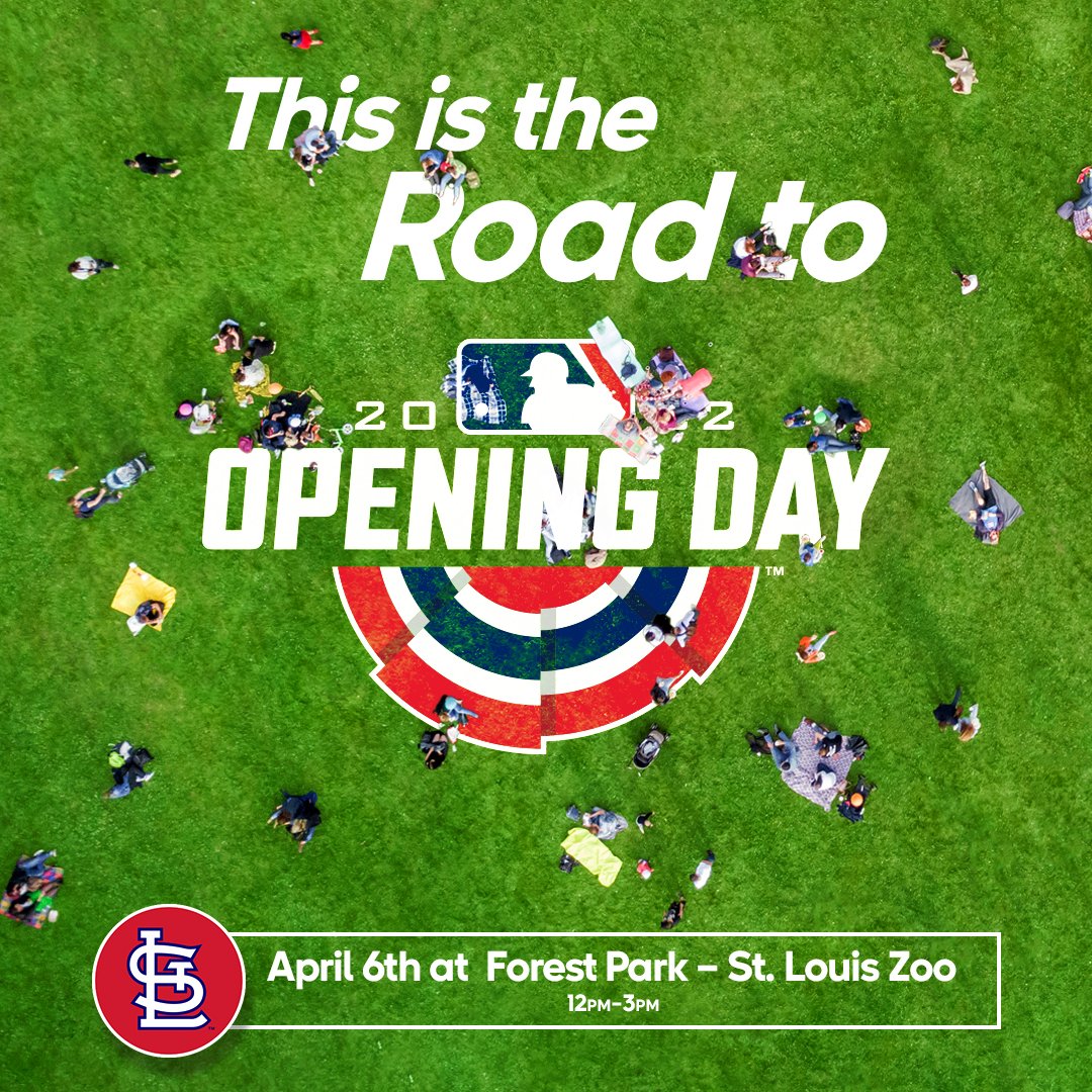 St. Louis Cardinals on X: The Road to Opening Day starts tomorrow! Meet us  at the @stlzoo North Entrance Wednesday from 12-3 p.m. for giveaways,  photos with Fredbird, and special appearances by