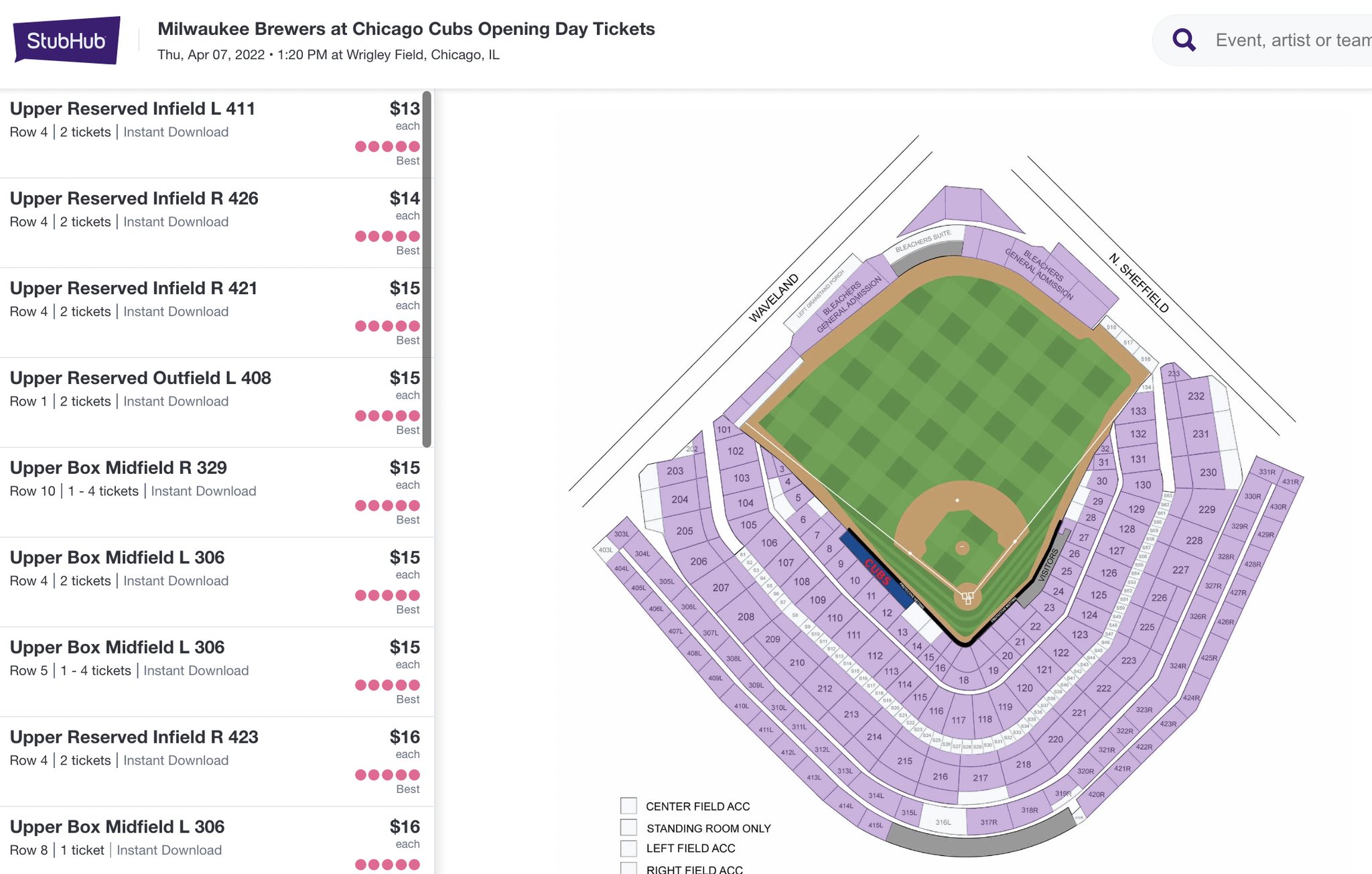 Bleacher Nation on Twitter "Cubs Opening Day tickets available on