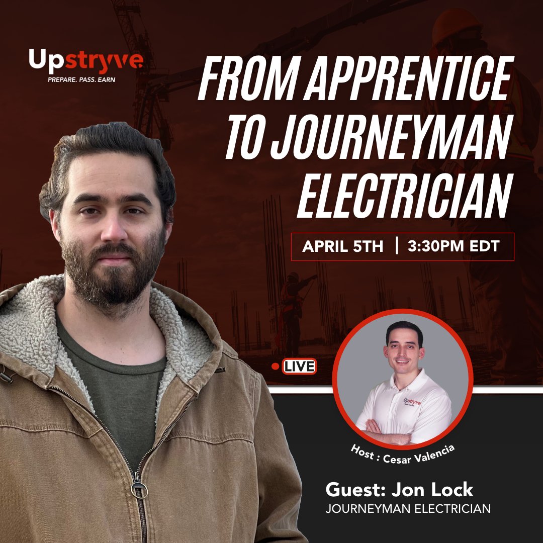 upstryve's tweet image. We are live ⚡
ow.ly/16hP50IAVnM

Tune in for insight on the path of becoming an Journeyman Electrician, plus the chance to WIN this sick giveaway from @oxtools_usa!

#Upstryve #OXTools
#GIVEAWAY $PBYA