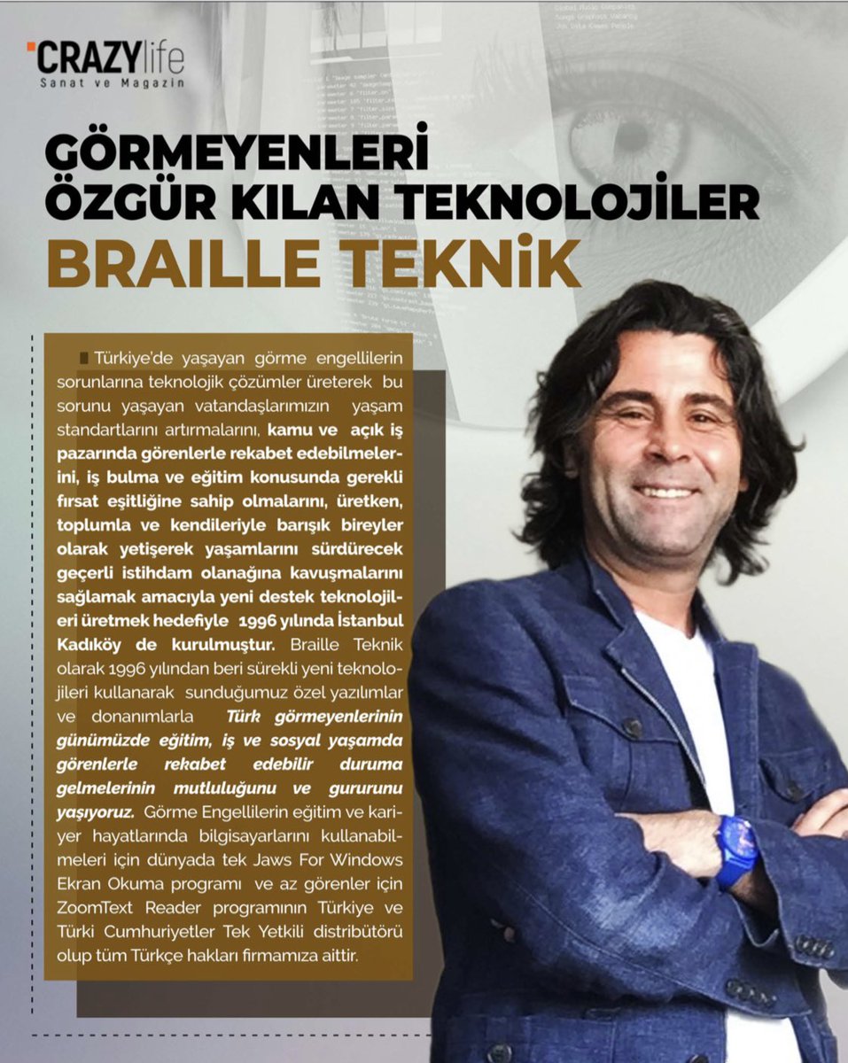 brailleteknik's tweet photo. Braille Teknik; Görme engelliler ve az görenler için teknolojik çözümler sunar.
" Görmeyenleri özgür kılan teknolojiler"
Braille Teknik offers technological solutions for the blind and low vision.
#BrailleTeknik #blindtechnology #braille #erişilebilirlik #engelsizhayat https://t.co/zk6t1ItdbR