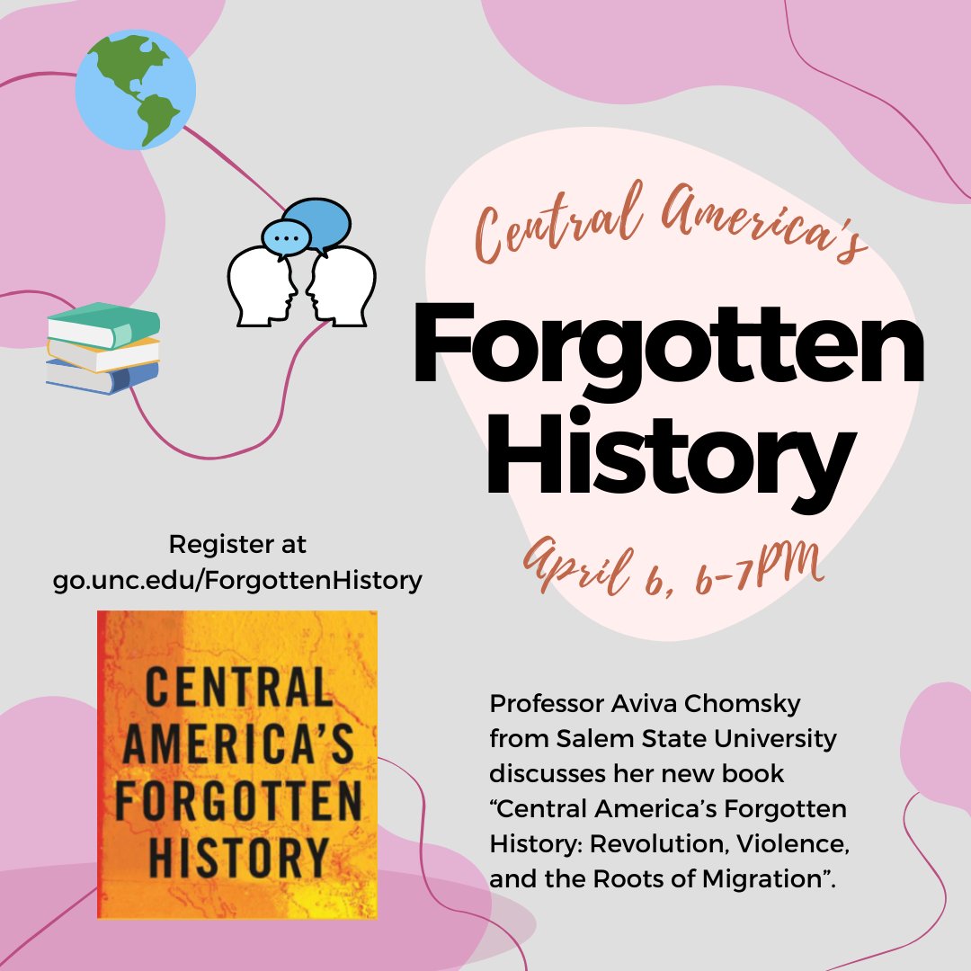 uncnavigators's tweet photo. Tomorrow, come join the Institute for the Study of the Americas for a virtual discussion with Professor Aviva Chomsky on the histories of US expansion and Indigenous and Central American struggles against inequality and oppression. Register at https://t.co/pOAcP7AJ4T. https://t.co/ltI6v62Nd8
