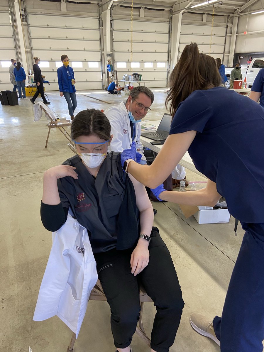 KaramAlessandra's tweet photo. About a year ago I got to be a part of the efforts to vaccinate the people of rural Michigan..and fellow classmates. Thanks @stevevance12 for teaching us the ropes. https://t.co/sUxW2ioBUv