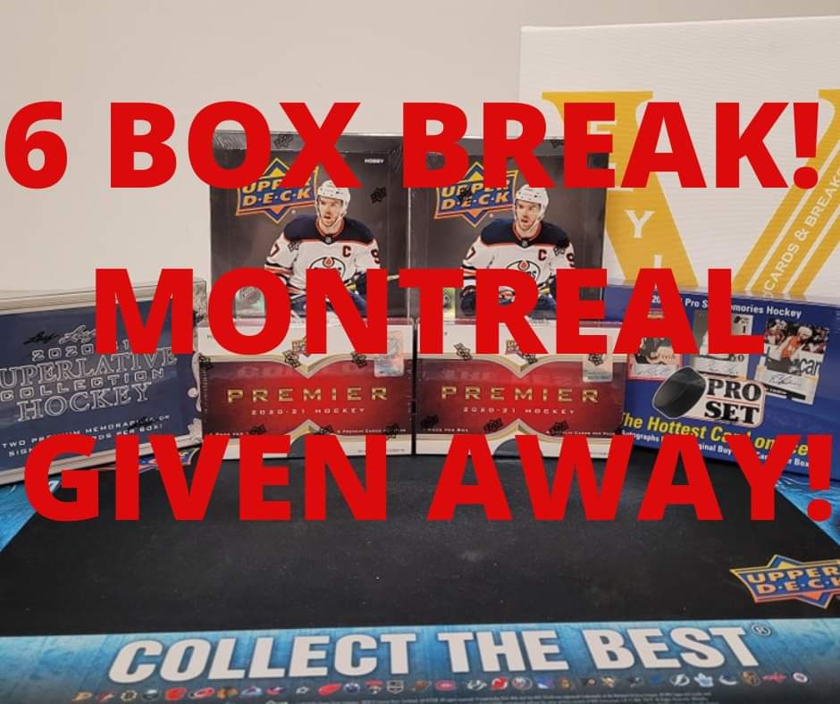 FlyingVCards's tweet image. 🏒 Jump into our next 6 Box Pick Your Team #GroupBreak 🏒 

Every team taken enters you to win the Montreal Canadiens for the break 🔥 Details attached.

Send me a message or comment to join👊

🇨🇦 prices &amp;amp; includes FREE worldwide shipping for all hits!

#FlyingVCards #PullingFire