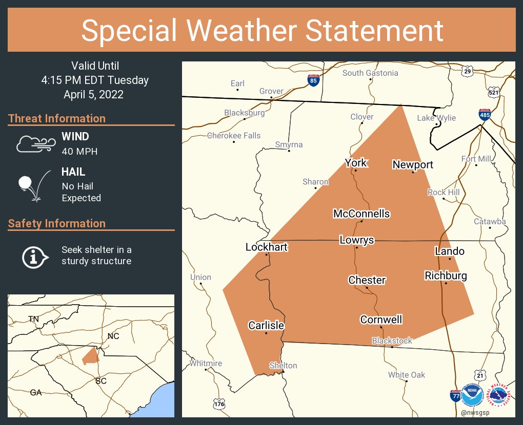 NWS GSP on Twitter "A special weather statement has been issued for