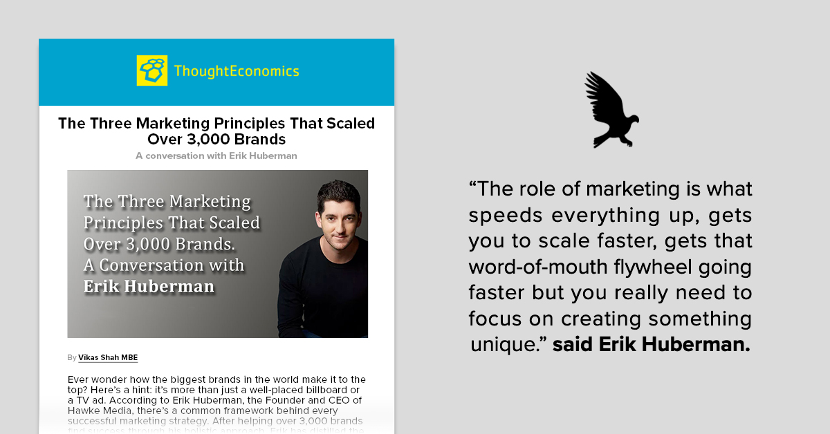 ErikHuberman's tweet photo. In this episode of Thought Economics, I chat with host @MrVikas to discuss #TheHawkeMethod, adapting to the outside world, the relationship between trust and branding, and other industry advice. Read more in link below!

https://t.co/E7YmDAVkaW https://t.co/belf6qgjKF