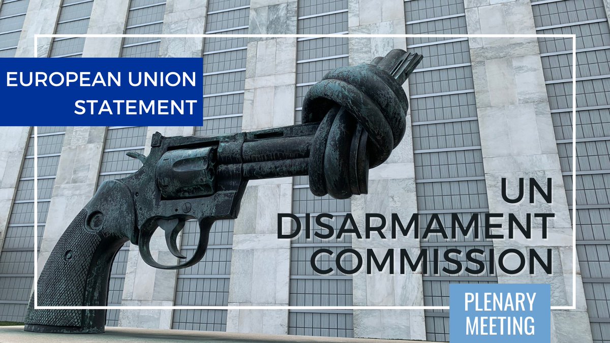 EUatUN's tweet photo. Today’s UN Disarmament Commission plenary takes place during one of the darkest hours for Europe since WWII.

Russia's military invasion of Ukraine blatantly violates the Budapest Memorandum, undermining the NPT regime &amp; entire disarmament architecture.
➡️https://t.co/oRCzaTSdjz https://t.co/it4Uug3LHN