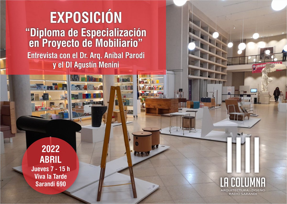 BellonMario's tweet photo. Para conversar sobre esta exposición y sus antecedentes históricos entrevistamos al Dr. Arq. Aníbal Parodi, director del Diploma y al Diseñador Industrial Agustín Menini integrante del equipo de trabajo.
Para escuchar, pensar y compartir!!!!
7 de Abril - 15 h 
@RadioSarandi690 https://t.co/c8YyKQgVnN