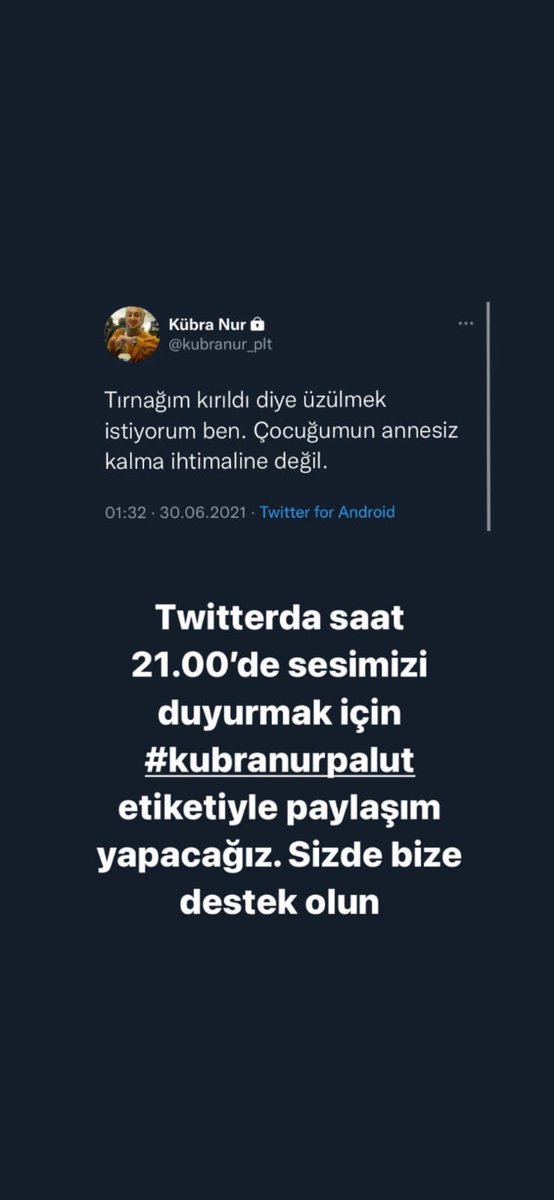 AysKrt's tweet photo. O bir anne çocuğu için endişe eden endişesine son verelim #kubranurpalut https://t.co/J5u7HJfISD