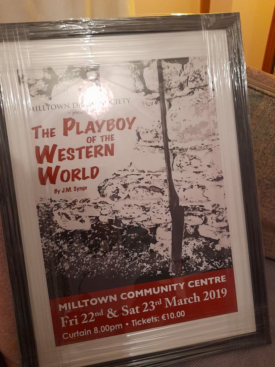 marytynan's tweet photo. Just received a lovely present from @MilltownDrama - it was such a pleasure to direct this play in 2019! 🎭 #theatre #director #synge https://t.co/b6LXfkVAU1
