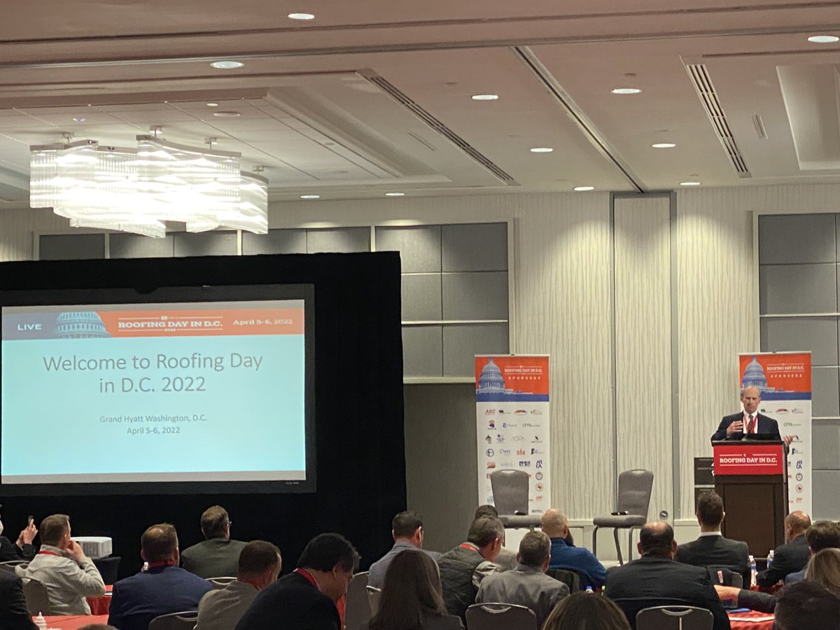 #RoofingdayinDC  is kicking off with an update on issues facing our industry with Duane Musser from NRCA.