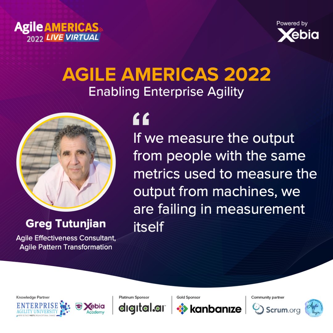 Superb session by Greg Tutunjian on "Fermenting Opportunities for Acceleration and Innovation While Enabling Enterprise Agility" at #AgileAmericas2022.

Thank you so much for sharing your knowledge and insights with us.