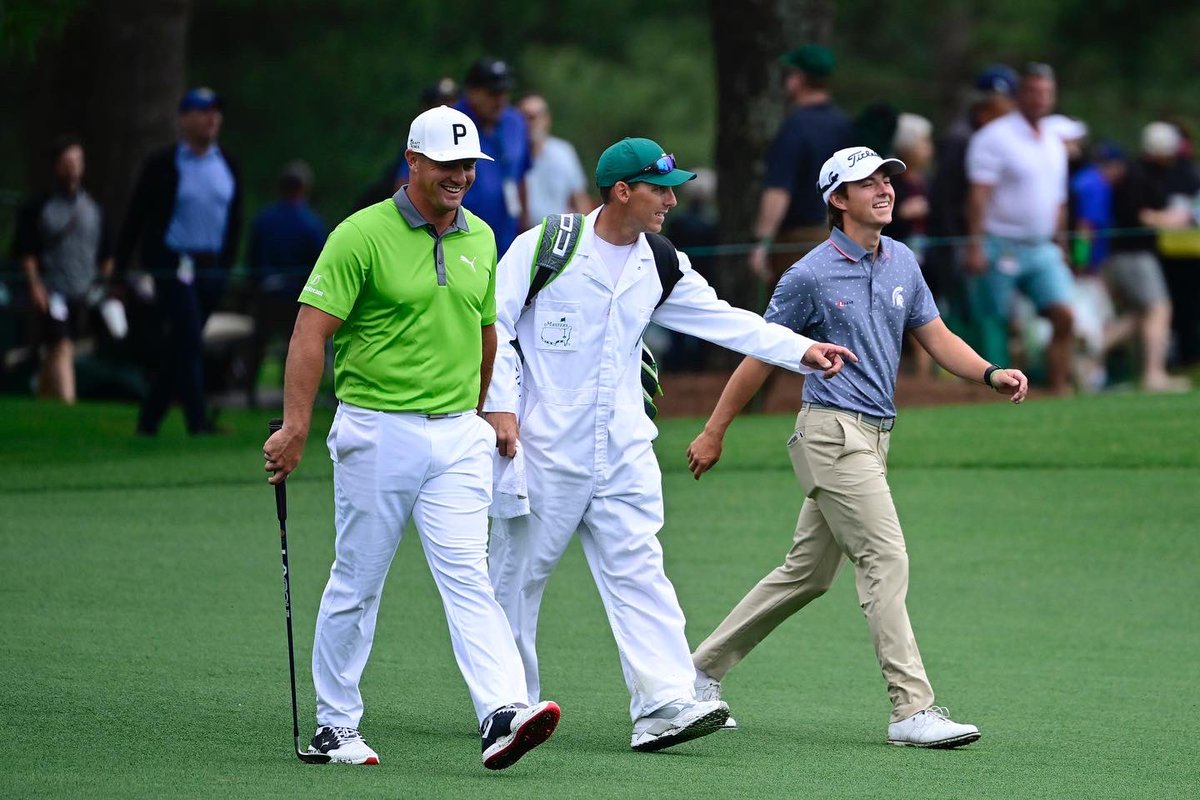 brysondech's tweet image. The Masters. 

Played 9 with the US Amateur Champion @jamespiot1. Great game and bright future.