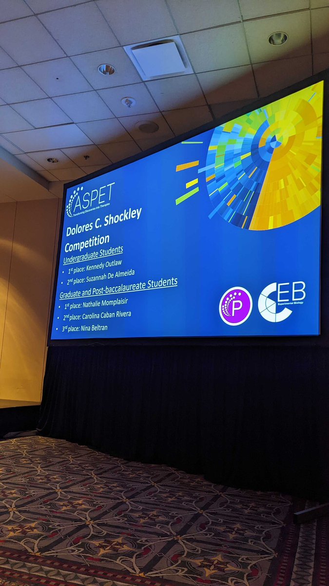 Congrats to our undergrad, Kennedy Outlaw, for her 1st and 2nd places in the Dolores C. Shockley and Mol Pharm poster contests respectively! <a href="/ASPET/">ASPET</a>