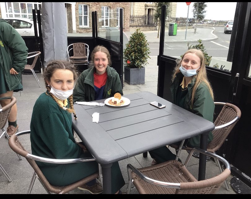 DeutschPrez's tweet photo. Ms.Maher’s 2nd year German class @PresWex discovered that learning directions, Gebäude und Geschäfte can be so much fun! Wir haben einen Stadtbummel gemacht #Wexford und natürlich finished it off with a visit to das WaffelHaus 🧇 🍫 #deutschesEssen  sehr lecker 👌 #deutschlernen https://t.co/x8lNU4AciP