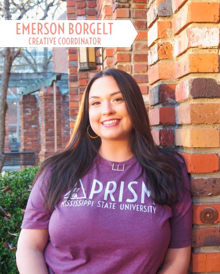 prism_msstate's tweet photo. TEAM MEMBER TUESDAY— 
Emerson Borgelt, a first-time PRISM member, is serving our agency as the Creative Coordinator for The Department of Geosciences at Mississippi State University— one of our brand new clients!

Thank you, Emerson, for all your work in PRISM! https://t.co/yWXHbgKgPV