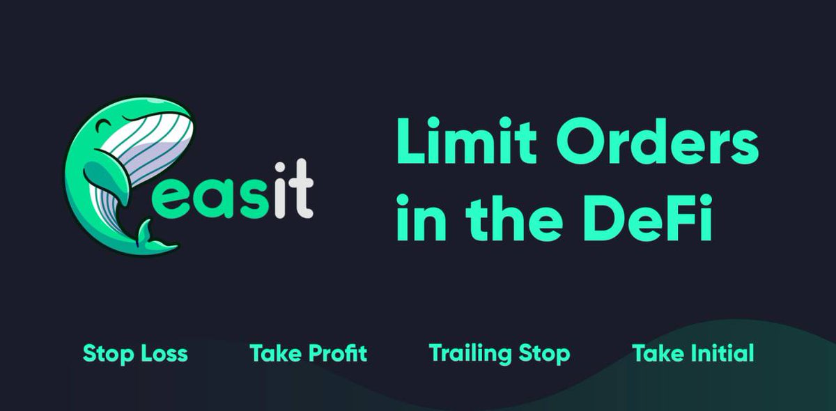 EasitOfficial's tweet photo. Discover Easit 🐳,

It’s official! Easit brings Limit Orders to the DeFi.

Our user-friendly Dapp gives you access to the following features:

📟 Stop Loss
📟 Take Profit
📟 Trailing Stop
⭐️ Take Initial

#bsc #trading #limitorders #profit https://t.co/NqORCsZZ2d
