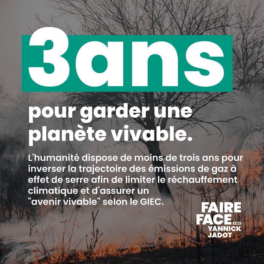 HugoPetrachi's tweet photo. Le #GIEC vient de rendre le 3ème volet de son rapport. La campagne de @yjadot est la seule qui répond à l'urgence climatique. 
Nous avons 3 ans pour agir. 🌍

#Jadot2022 #ClimateReport https://t.co/PdXfGMLz3o