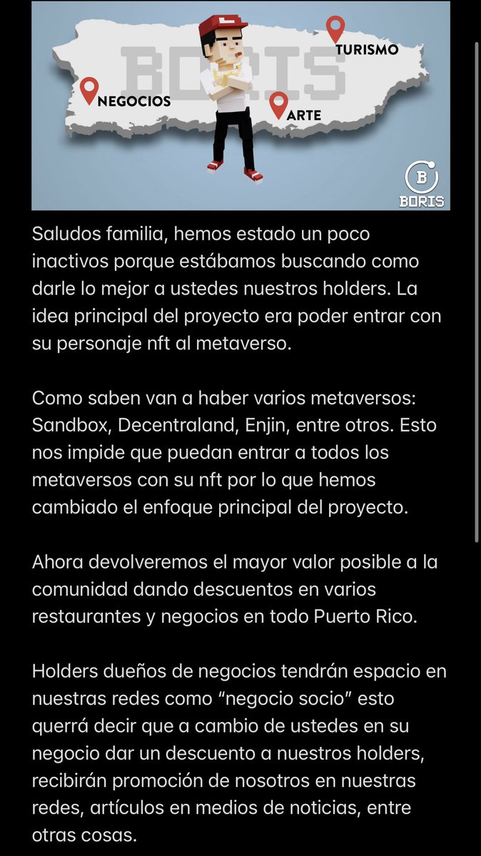 nft_boris's tweet photo. Personas que ya tengan nuestros nft y tengan algún negocio favor de escribirnos privado para explicarle un poco mejor sobre los beneficios, gracias y siempre a sus ordenes! 

Pronto haremos el launch del website para que puedan ver mas de todos estos beneficios. https://t.co/IBVmzm3Sg3