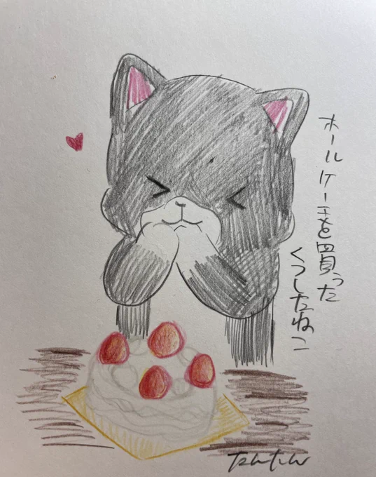 ホールケーキを買ったくつしたねこ
1/2

#イラスト #猫 