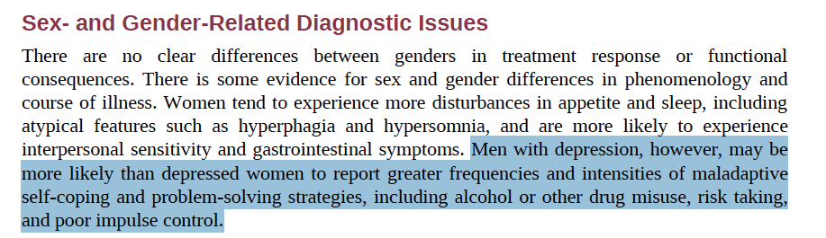 zacseidler's tweet photo. It's just one new sentence, but what a step forward for the field working tirelessly over the past two decades in men's depression to be acknowledged in the DSM-V update! https://t.co/qi44Sbric3
