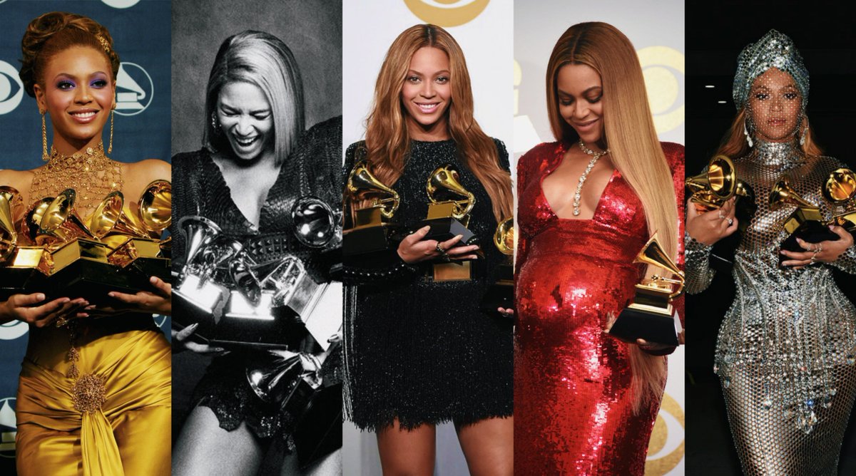 YonceAward's tweet photo. .@Beyonce is the only female musician in #GRAMMYs history to be the most nominated artist in five different ceremonies:

• 2004 - 6 nominations
• 2010 - 10 nominations
• 2015 - 6 nominations
• 2017 - 9 nominations
• 2021 - 9 nominations https://t.co/OZdSgYz8ST