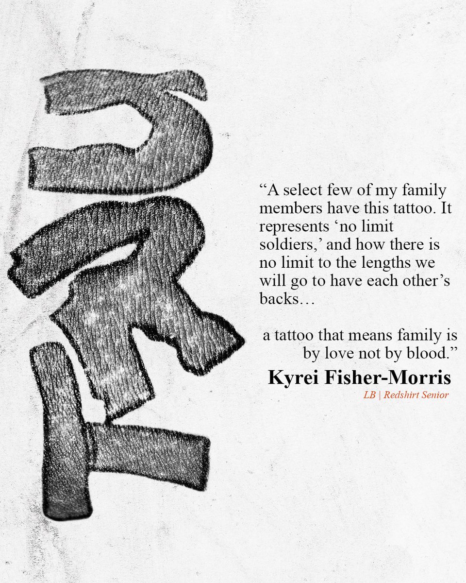 BeaverFootball's tweet photo. “…a tattoo that means family is
by love not by blood."

𝐈𝐧𝐤𝐞𝐝: Kyrei Fisher-Morris
@KING_FISHER30 https://t.co/0XKrgDsNhP