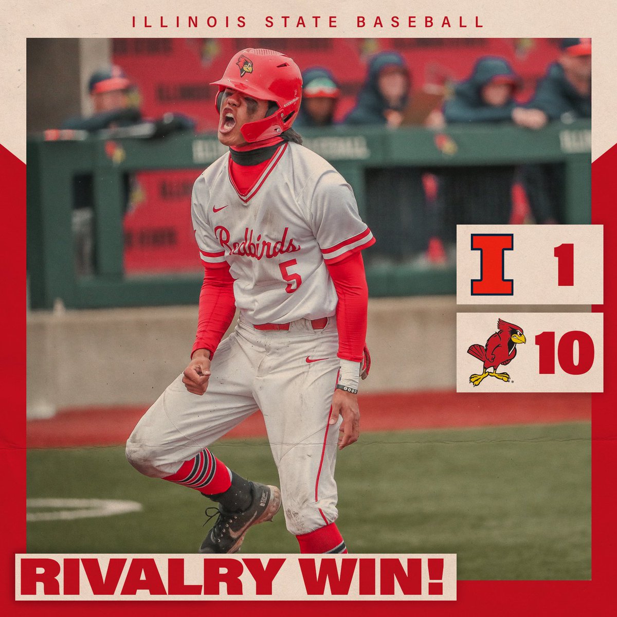 🔥 '𝗕𝗶𝗿𝗱𝘀 𝗸𝗻𝗼𝗰𝗸 𝗼𝗳𝗳 𝗜𝗹𝗹𝗶𝗻𝗼𝗶𝘀! 🔥

#REDBIRDbaseball // #BackTheBirds