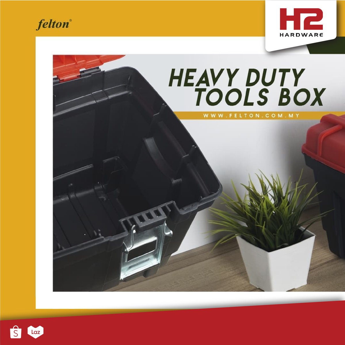 H2Hardware's tweet image. Manage all you hardware tools into our heavy duty tools box, keep its safe and manageable into one place.

#feltonmalaysia #toolsbox #hardware #h2hardwarestore