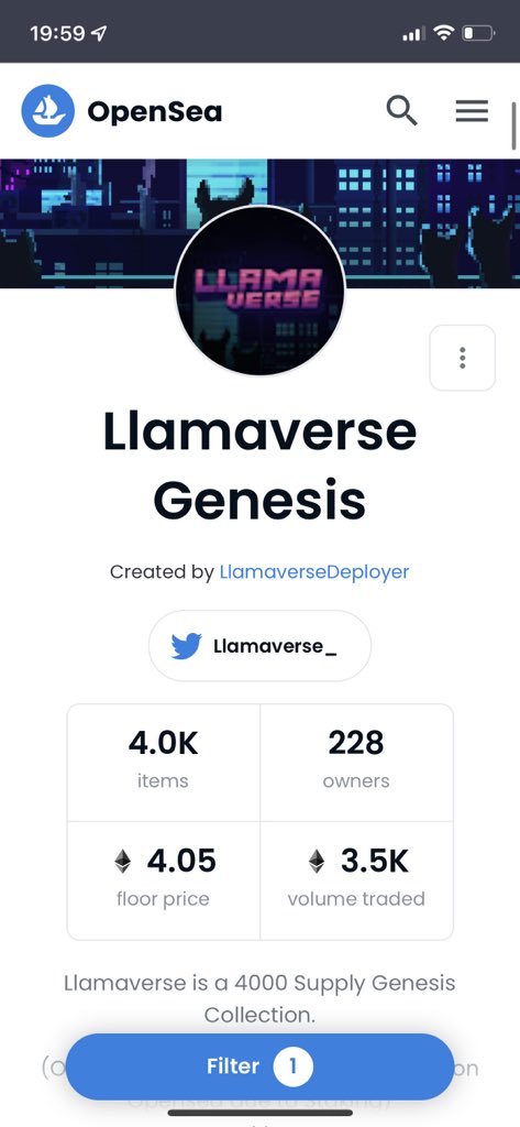 I love how <a href="/Llamaverse_/">Llamaverse</a> just chillin above a 4 ETH floor and ain’t nobody freaking out cause we already know what the future holds for us <a href="/NFTLlama/">NFT Llama</a> the goat 🐐 #llamaverse