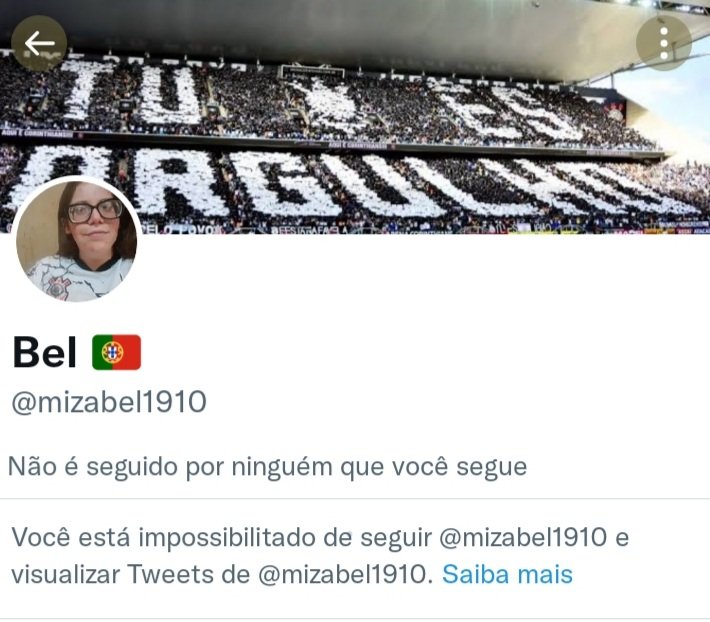 Fui no perfil de Corinthians e descobri que sou bloqueado por essa completa desconhecida. Nunca vi tão feia. Pq me bloqueou?