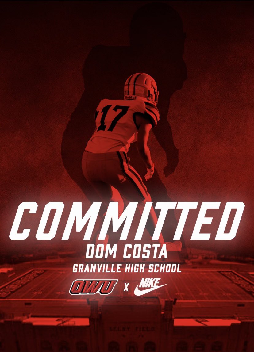 Dominick Costa (@dominickcosta17) on Twitter photo Beyond blessed to announce my commitment to play college football <a href="/OWUBishopFB/">Ohio Wesleyan Football</a>! Huge thank you to <a href="/CoachTomWatts/">Tom Watts</a> <a href="/OWUCoachDelaney/">Pat Delaney</a> and the rest of the coaching staff for sticking with me. Roll Shops!!🔴⚫️ Beyond blessed to announce my commitment to play college football <a href="/OWUBishopFB/">Ohio Wesleyan Football</a>! Huge thank you to <a href="/CoachTomWatts/">Tom Watts</a> <a href="/OWUCoachDelaney/">Pat Delaney</a> and the rest of the coaching staff for sticking with me. Roll Shops!!🔴⚫️
