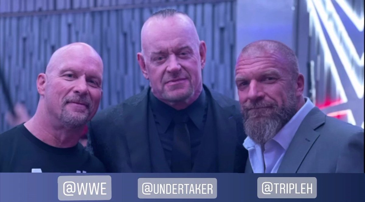 Damn that a photo!! Our heros #WrestleMania #ThankYouTripleH #ThankYouTaker