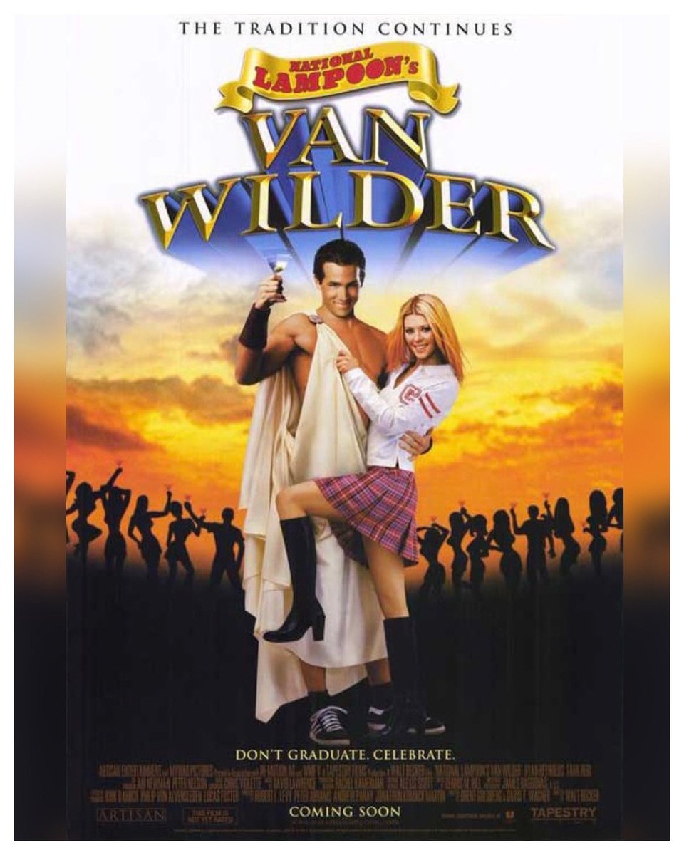 WreckLeaguePod's tweet photo. 20 Years #NationalLampoonsVanWilder Starring: #RyanReynolds #TaraReid #KalPenn #TimMatheson #PaulGleason #DanielCosgrove #TeckHolmes #EmilyRutherford #CurtisArmstrong #DeonRichmond #AlexBurns #ChrisOwen #IvanaBožilović #SophiaBush Directed By: #WaltBecker
#WreckLeaguePodcast https://t.co/O0DTgd51eV
