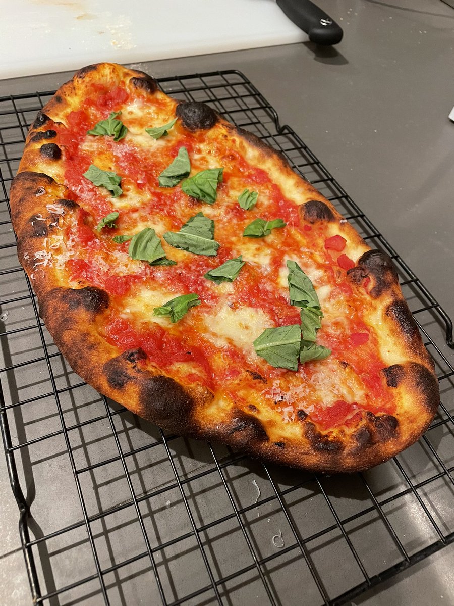 erik_ritter's tweet image. First homemade pizza attempt on the new pizza steel!