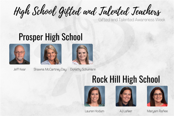 GTProsperISD's tweet photo. We are thankful for our @ProsperISD High School G/T Teachers @ProsperHS and @RockHillHS that motivate, challenge, and provide unique opportunities to nearly 600 G/T students! https://t.co/4S3hj6ij5e