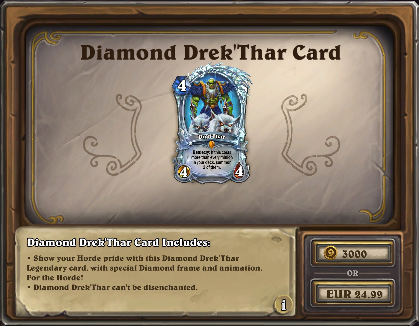 Diamentowa Karta Drek'Thar w sklepie Hearthstone