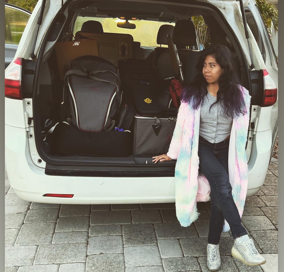 Anisings1's tweet photo. Mini vans are not only for soccer moms. LOL. Gotta pack up my gear for every show 🪘🎤🎸💜🎶 https://t.co/vsU5skAsOu