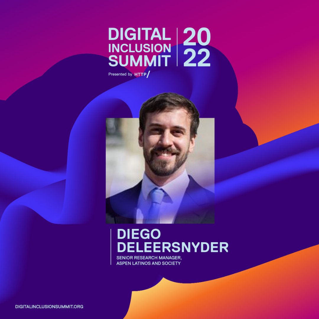 AspenConexion's tweet photo. Join our @DiegoDeleers on April 12th at the @HTTP_Policy Digital Inclusion Summit. #DIS22 brings together the best #multicultural #techpolicy leaders to achieve an #inclusivetechfuture. Live-streamed, virtual event, free VIP registration open now
https://t.co/8xf79yNZ98 https://t.co/qJOpfo1xw1